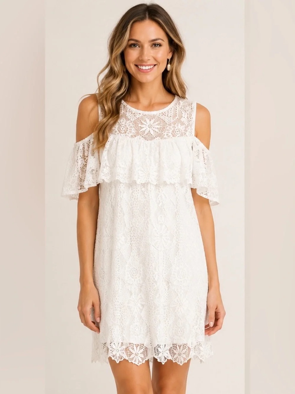 Miami size S White lace overlay dress